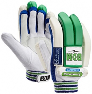 BDM Armstrong Batting Gloves White and Blue Youth